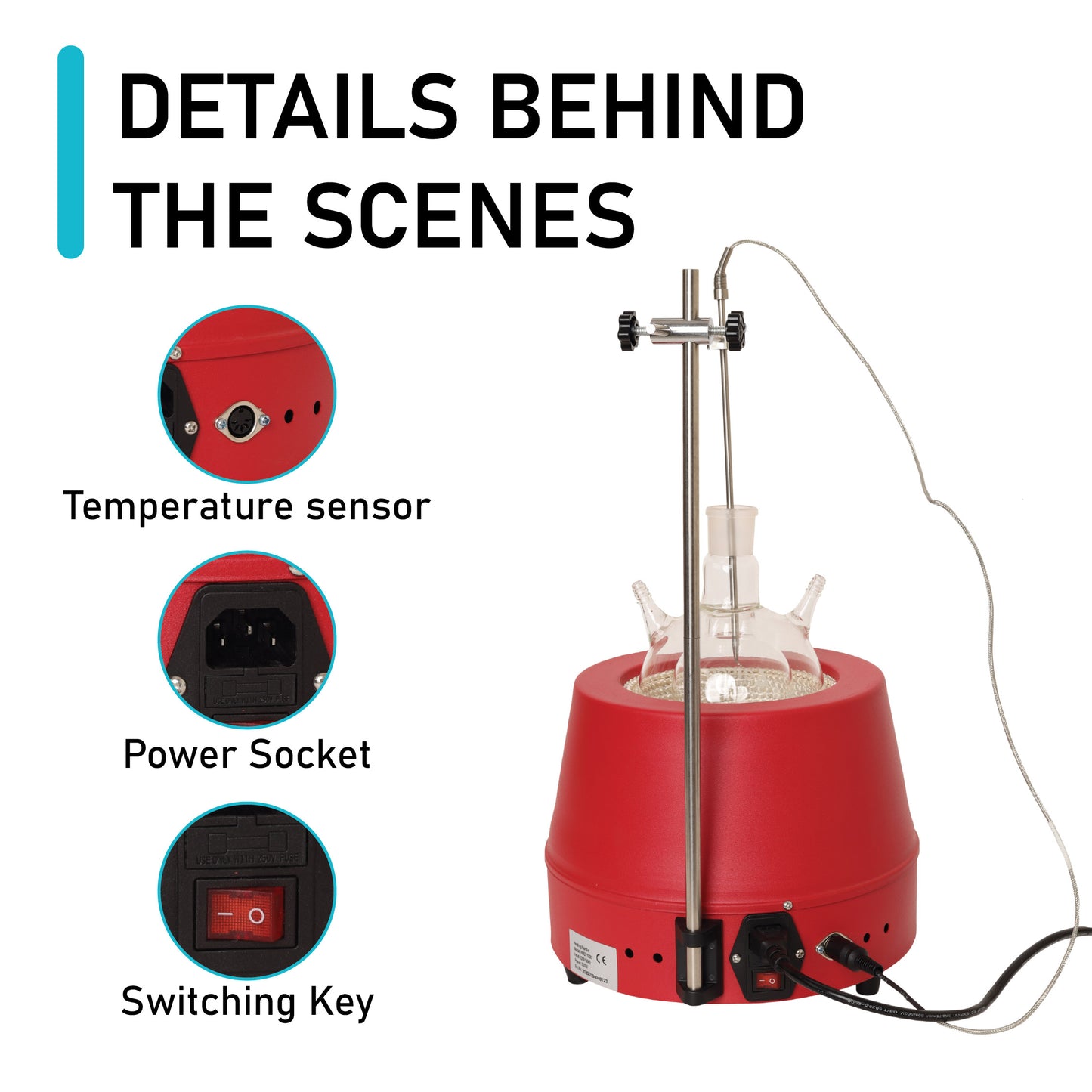 Eisco Heating Mantle 2000ml | Digital Temperature Controller | Lab Flask Heater | Electric Heating Mantle | Ceramic Fiber Insulation | 450W | Corrosion-Resistant | 220V AC | Laboratory Equipment