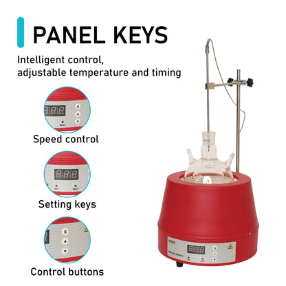 Eisco Heating Mantle 2000ml | Digital Temperature Controller | Lab Flask Heater | Electric Heating Mantle | Ceramic Fiber Insulation | 450W | Corrosion-Resistant | 220V AC | Laboratory Equipment