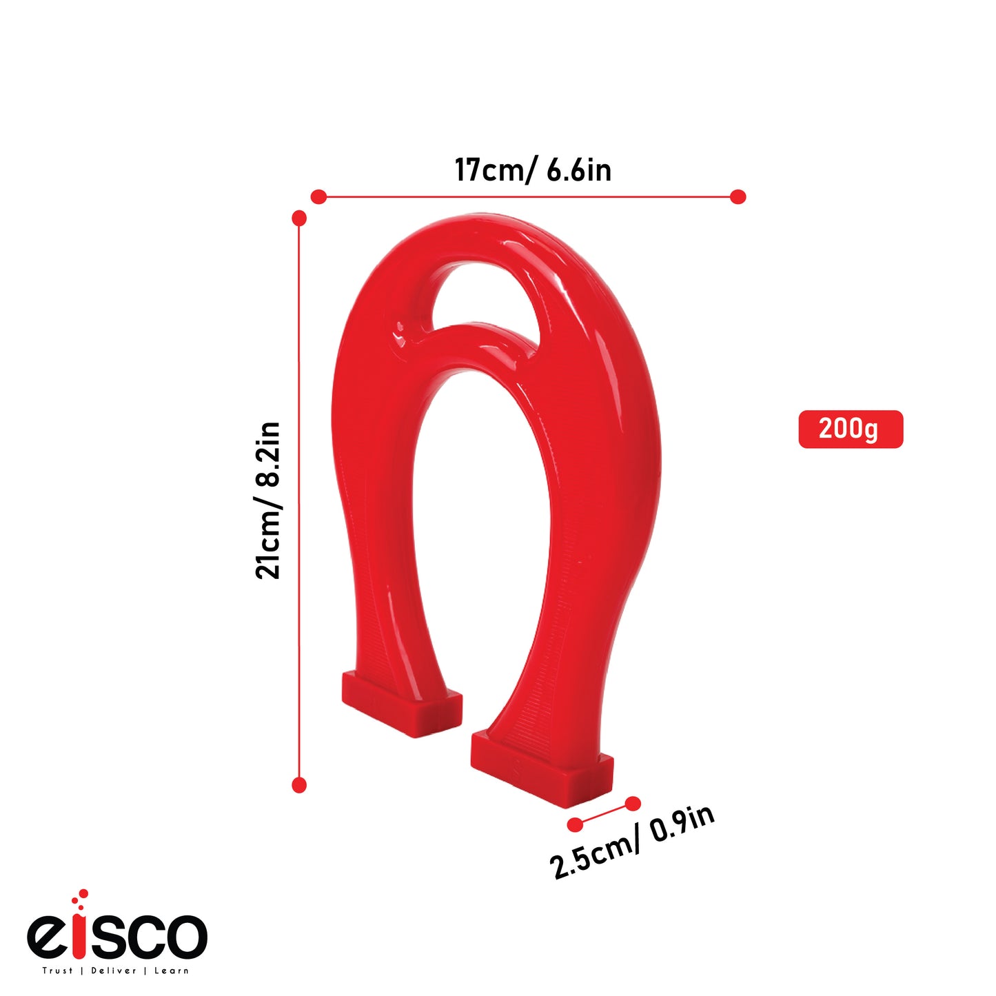 Labzio - Kids Giant Horseshoe Magnet, Learning While Playing Magnet, Ideal for Birthday Gifts or Return Gifts, Plastic Coated, with North & South Pole Markings, in Maroon Colour