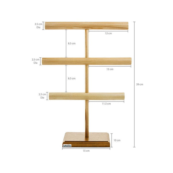 Wood Handmade Jewellery Stand, 15.5-inch Tall (LZ0074)