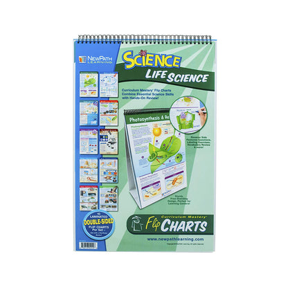 Life Science Educational Flip Charts, Laminated Double Sided Charts With Write-on & Wipe-Off Activity Charts, 10 Charts of Size 12" x 18"