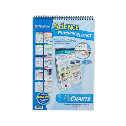 Physical Science Educational Flip Charts, Laminated Double Sided Charts With Write-on & Wipe-Off Activity Charts, 10 Charts of Size 12" x 18"