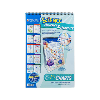 Genetics & Heredity Educational Flip Charts, Laminated Double Sided Charts With Write-on & Wipe-Off Activity Charts, 10 Charts of Size 12" x 18"