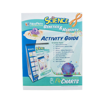 Genetics & Heredity Educational Flip Charts, Laminated Double Sided Charts With Write-on & Wipe-Off Activity Charts, 10 Charts of Size 12" x 18"