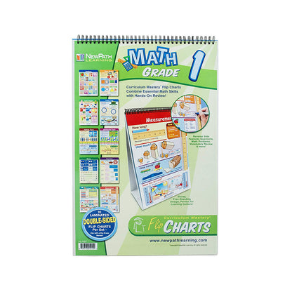 Grade 1 Maths Educational Flip Charts, Laminated Double Sided Charts With Write-on & Wipe-Off Activity Charts, 10 Charts of Size 12" x 18"