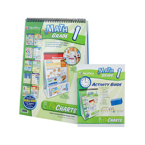 Grade 1 Maths Educational Flip Charts, Laminated Double Sided Charts With Write-on & Wipe-Off Activity Charts, 10 Charts of Size 12" x 18"