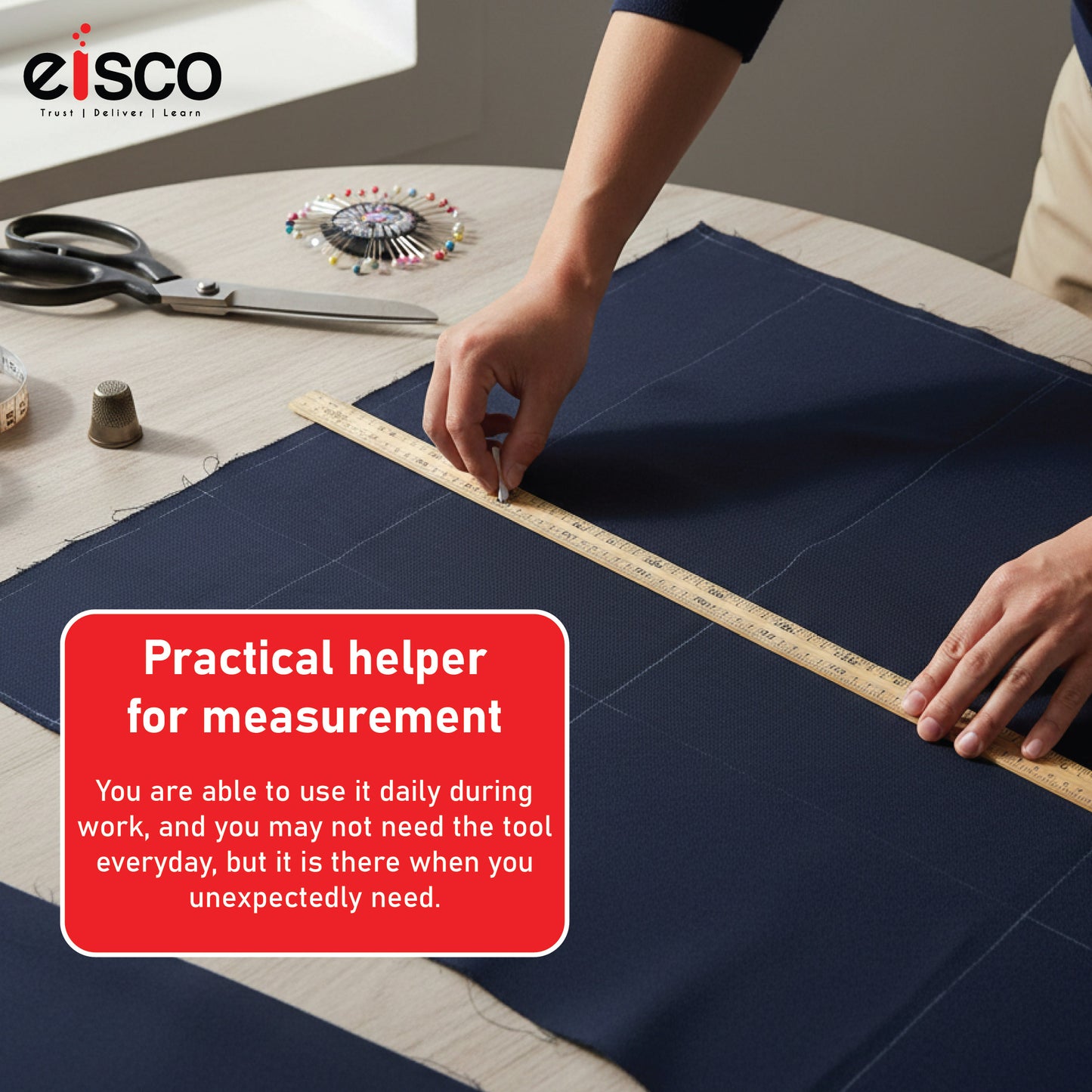 EISCO Premium One Meter (100cm) Wooden Scale(ruler), Horizontal Reading In Reverse On Each End, Pack of 2