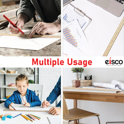 EISCO Premium One Meter (100cm) Wooden Scale(ruler), Horizontal Reading In Reverse On Each End, Pack of 2