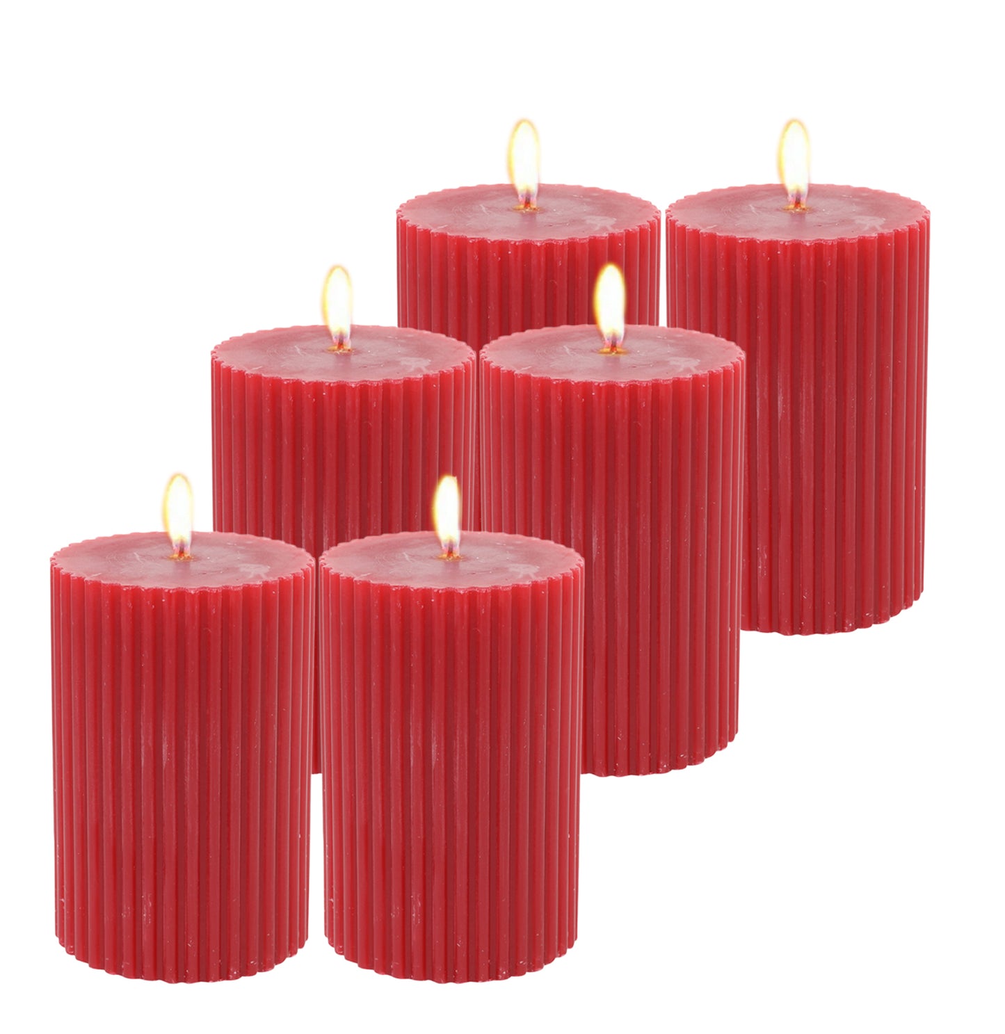 Labzio Pillar Candles for Valentine's, Birthdays, Anniversaries, and Special Gifts Set of 4,Long Clean Burning,Approx 72 Hours Burn Time,Wedding,Dinner,Christmas and Home Decor,Red