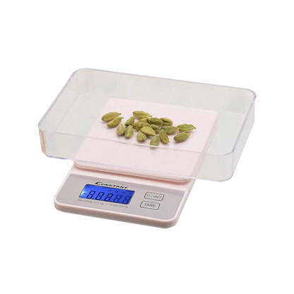 Constant By Labzio Digital Slim Kitchen/Food/Baking Weighing Scale, Precise Weight Scale Capacity 0.1g - 2Kgs ,Batteries Included (White)