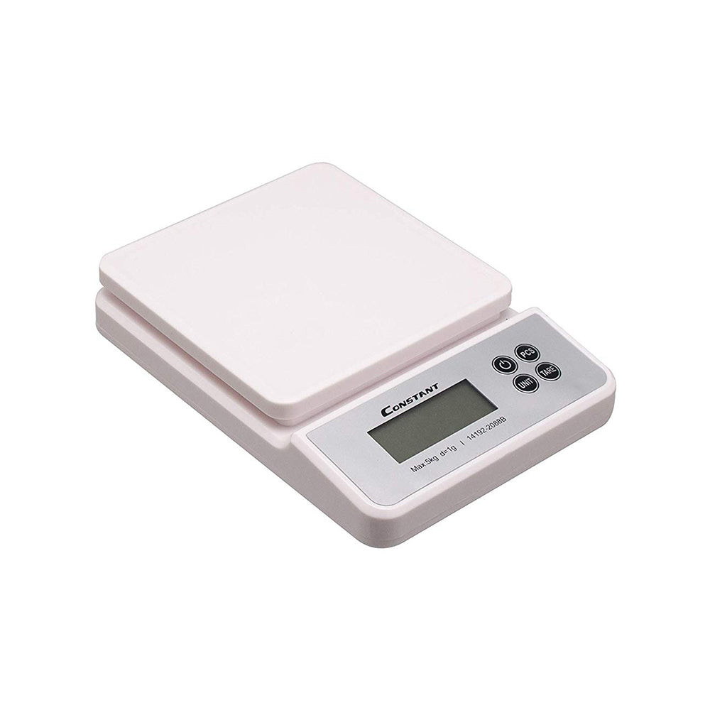 Constant by Labzio Premium Slim Digital Kitchen / Food / Baking Weighing Scale, Precise weight scale 1gm - 5Kgs capacity. (White)