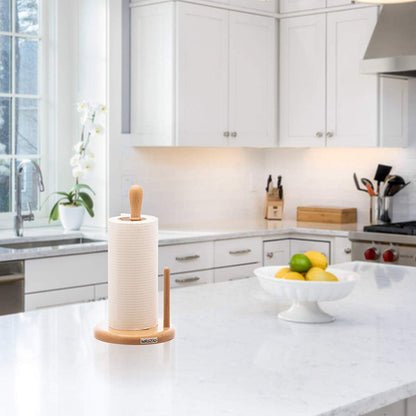 kitchen counter top wooden paper towel/roll holder and dispenser