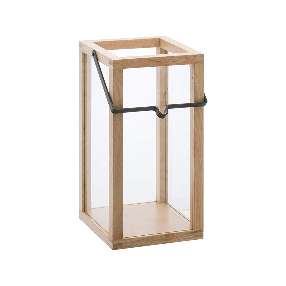 Wooden candle lantern for Indoor/Outdoor contemporary Chic styling , comes with a handle for for the ease of hanging