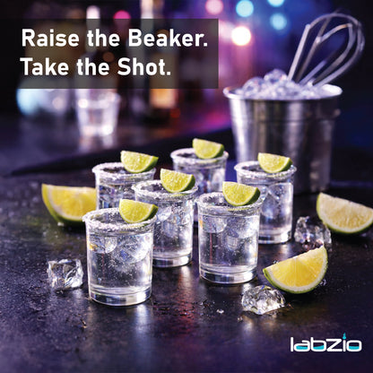 LABZIO- Shot Beaker Glasses for Desserts, paan Shots, Chocolate Shots, Alcoholic or Non Alcoholic Shot Drinks at Home,cafes and Restaurants, 25 ml, Pack of 8