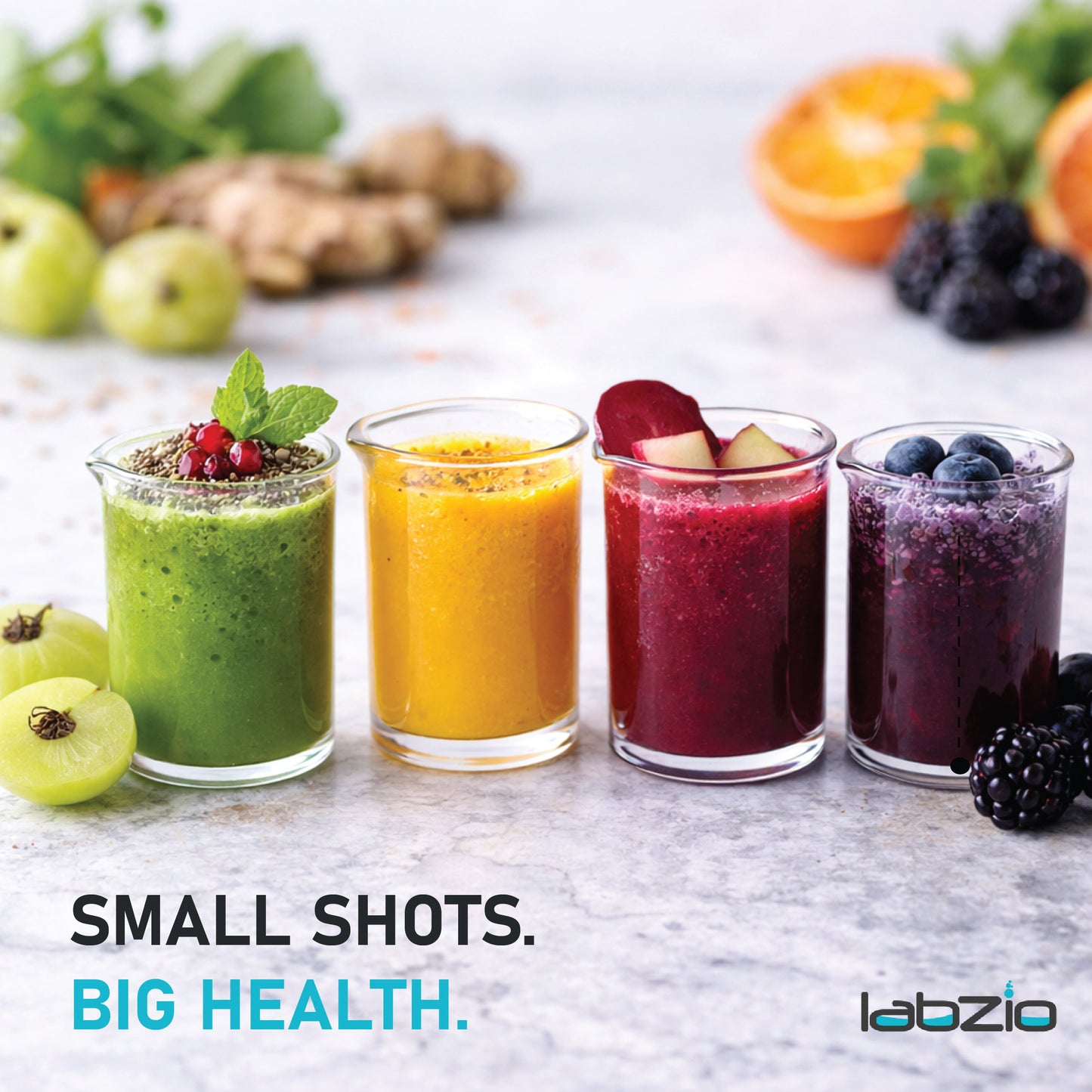 LABZIO- Shot Beaker Glasses for Desserts, paan Shots, Chocolate Shots, Alcoholic or Non Alcoholic Shot Drinks at Home,cafes and Restaurants, 25 ml, Pack of 8