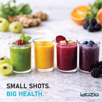 LABZIO- Shot Beaker Glasses for Desserts, paan Shots, Chocolate Shots, Alcoholic or Non Alcoholic Shot Drinks at Home,cafes and Restaurants, 25 ml, Pack of 8