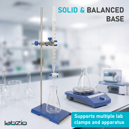 Retort / Burette support stand with rod of dia 12 mm, length 750 mm and base 10" X 6" (1)