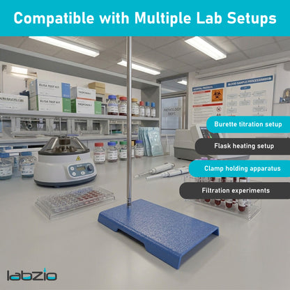 Retort / Burette support stand with rod of dia 12 mm, length 750 mm and base 10" X 6" (1)