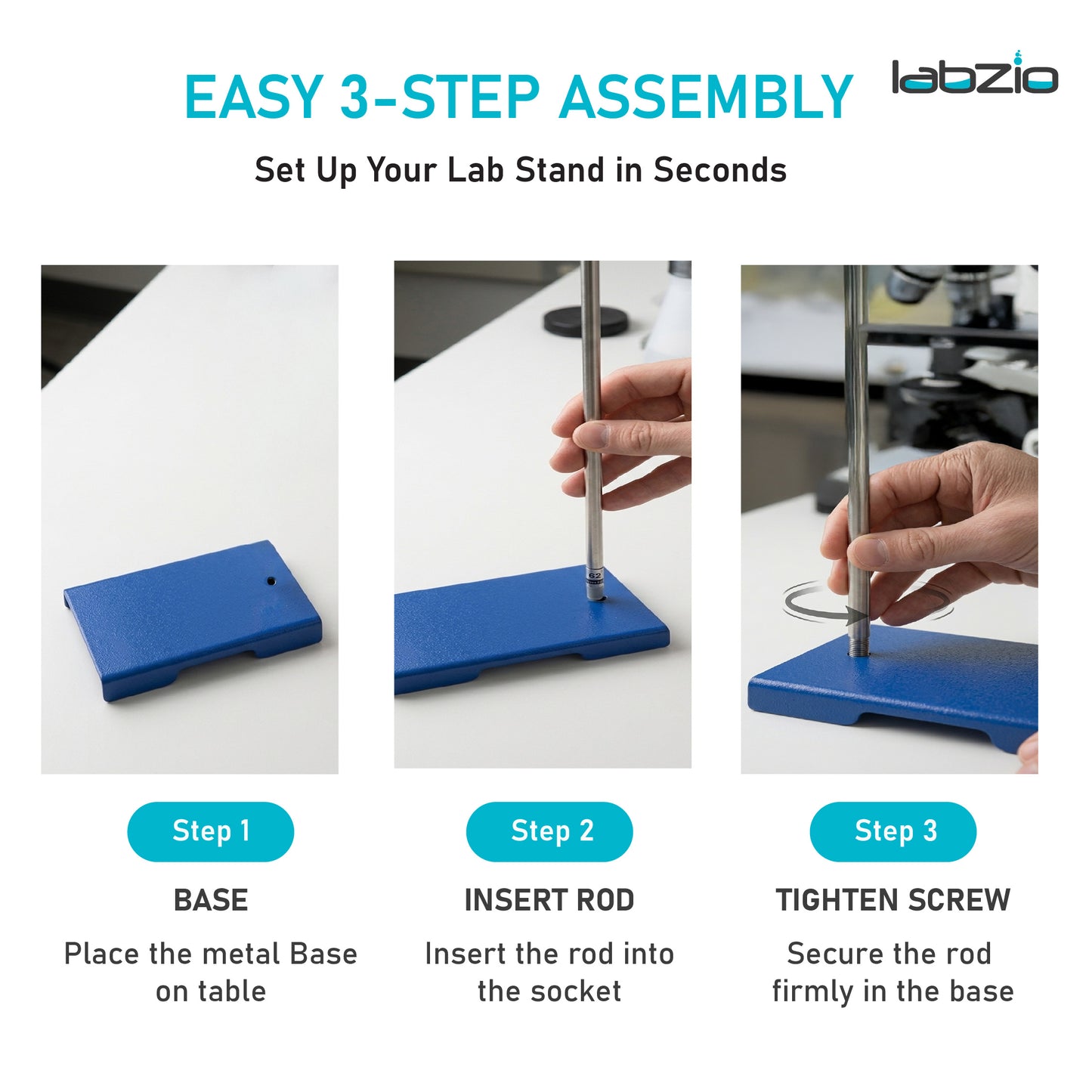 Retort / Burette support stand with rod of dia 12 mm, length 750 mm and base 10" X 6" (1)