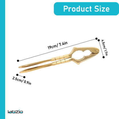 LABZIO Premium Brass Nut Cracker | Heavy Duty Nutcracker Tool for Almonds, Walnuts, Pistachios | Strong & Easy to Use Nut Cracking Kitchen Tool