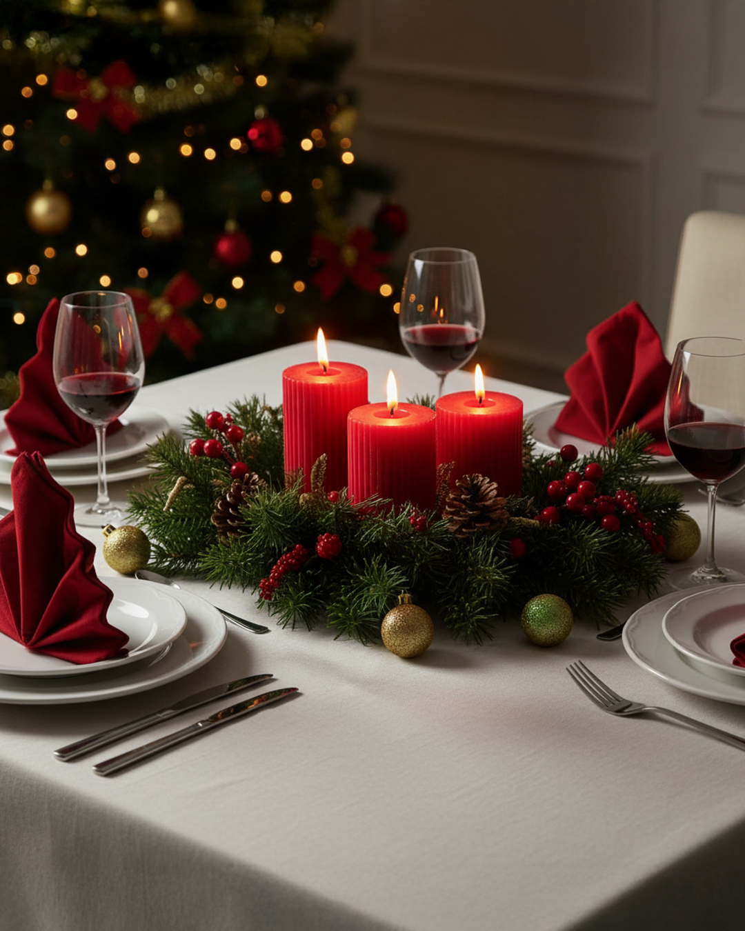 Labzio Pillar Candles for Valentine's, Birthdays, Anniversaries, and Special Gifts Set of 4,Long Clean Burning,Approx 72 Hours Burn Time,Wedding,Dinner,Christmas and Home Decor,Red