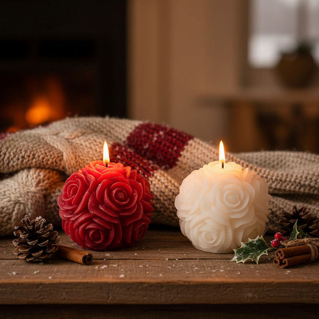 Labzio- Rose shape Colored Scented Candle, Wax Candles for Home Decoration, Diwali, Romantic Dinner, Birthday Parties