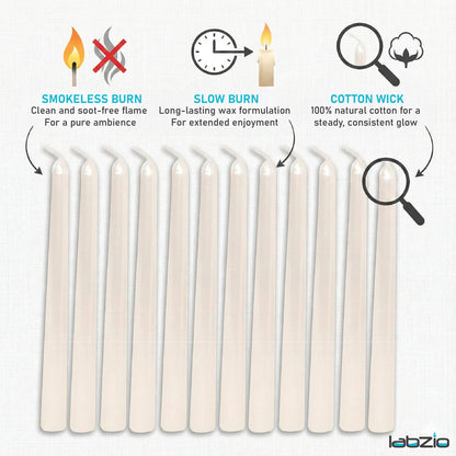 LABZIO Pearl Candle — Luxury Candle, Elegant Decorative Design, Long-Lasting Burn, Premium Soy Wax, Perfect for Home Décor & Gift (Pack of 12 Candles)