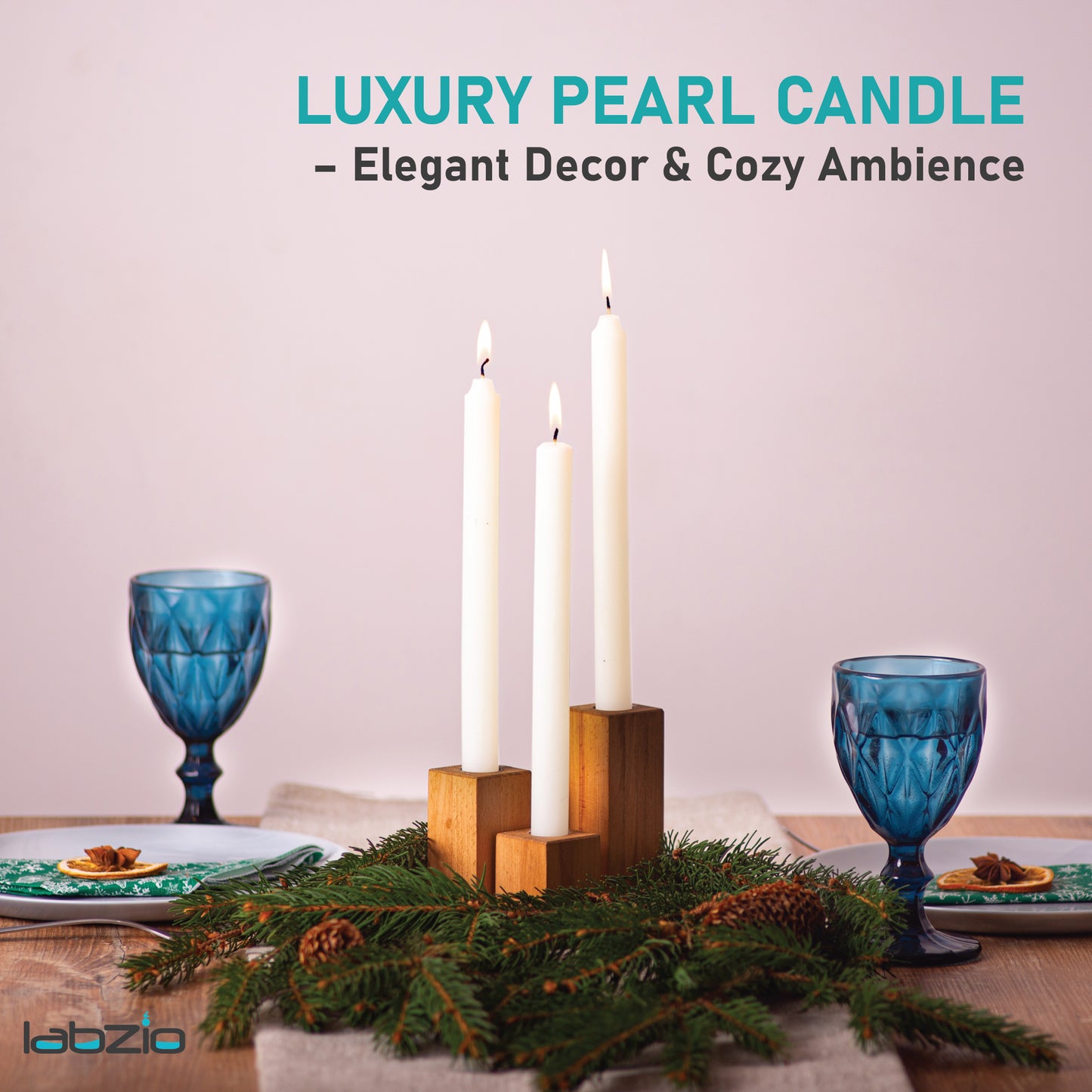 LABZIO Pearl Candle — Luxury Candle, Elegant Decorative Design, Long-Lasting Burn, Premium Soy Wax, Perfect for Home Décor & Gift (Pack of 12 Candles)