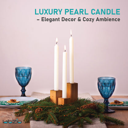 LABZIO Pearl Candle — Luxury Candle, Elegant Decorative Design, Long-Lasting Burn, Premium Soy Wax, Perfect for Home Décor & Gift (Pack of 12 Candles)