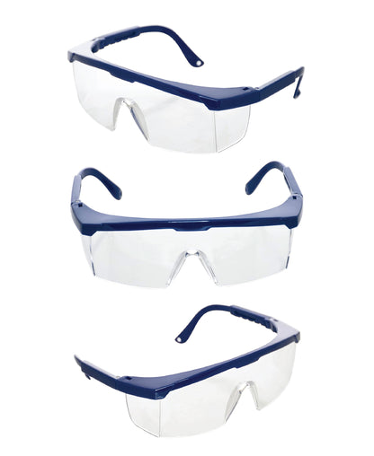 LABZIO - Safety Goggles With Side Protection & Adjustable Temples For Unviversal Fit, Chemical Resistant (Pack of 5 Goggles)