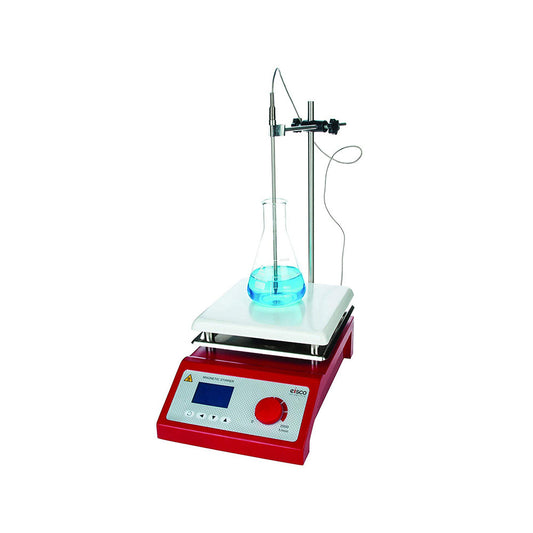 MGST2-V2 Magnetic Stirrer and Hotplate with Digital Display, Ceramic Coated Metal Plate, LCD Display, 5000 ml Stirring Capacity, with Rod and Clamp Holder