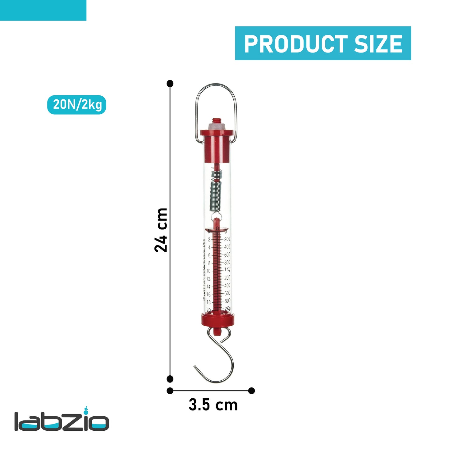 Newton Force Meter / Spring balance / Dynamometer with Dual Scale labelled (2kg)