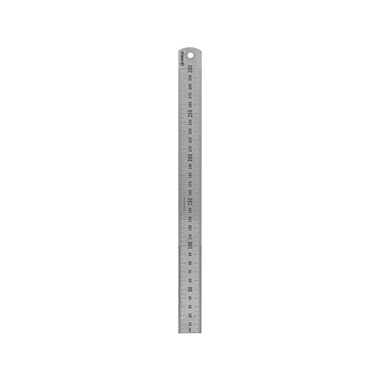 GROZ stainless steel scale (Ruler), horizontal reading in reverse, graduated in cm and mm. (30 cm)