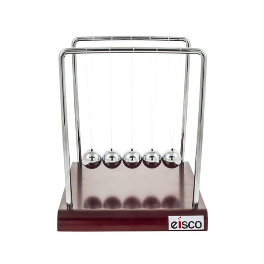 Newton's Cradle (Collision Balls / Pendulum Balls), with Steel Balls, Perfect for Study & Gifts, with Polished Wooden Base