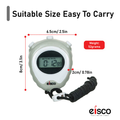 LCD Digital Professional Stopwatch, Displays Normal Time, Hours, Minutes, Seconds, Days, Dates, Months, Chronograph 1/100 Sec