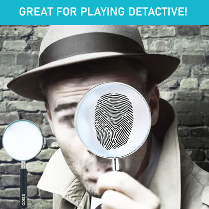 EISCO Magnifying Glass with Handle – 75mm Large Lens, 2.5X Optical Zoom, 15cm Focal Length, Handheld Magnifier for Reading, Science Experiments, Hobby, DIY, Jewelry Inspection, Antiques & Home Use