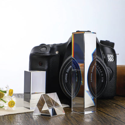 EISCO Equilateral Acrylic Prisms, Set of 3, 25 mm, 50 mm and 100 mm Prisms In Length, Clear Acrylic With Highly Polished Surfaces