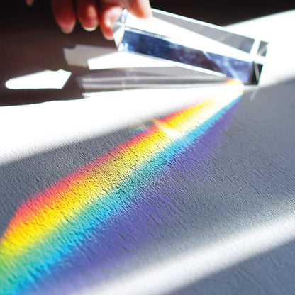 EISCO Equilateral Acrylic Prisms, Set of 3, 25 mm, 50 mm and 100 mm Prisms In Length, Clear Acrylic With Highly Polished Surfaces