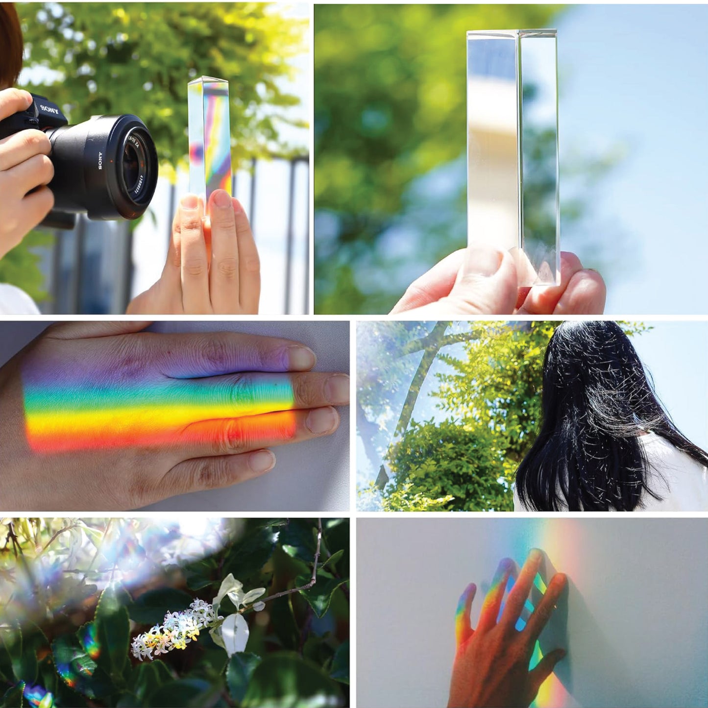 EISCO Equilateral Acrylic Prisms, Set of 3, 25 mm, 50 mm and 100 mm Prisms In Length, Clear Acrylic With Highly Polished Surfaces