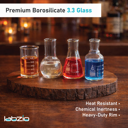 LabGlass Borosilicate Shot Glass - 4 Pieces, Clear, 50 ml