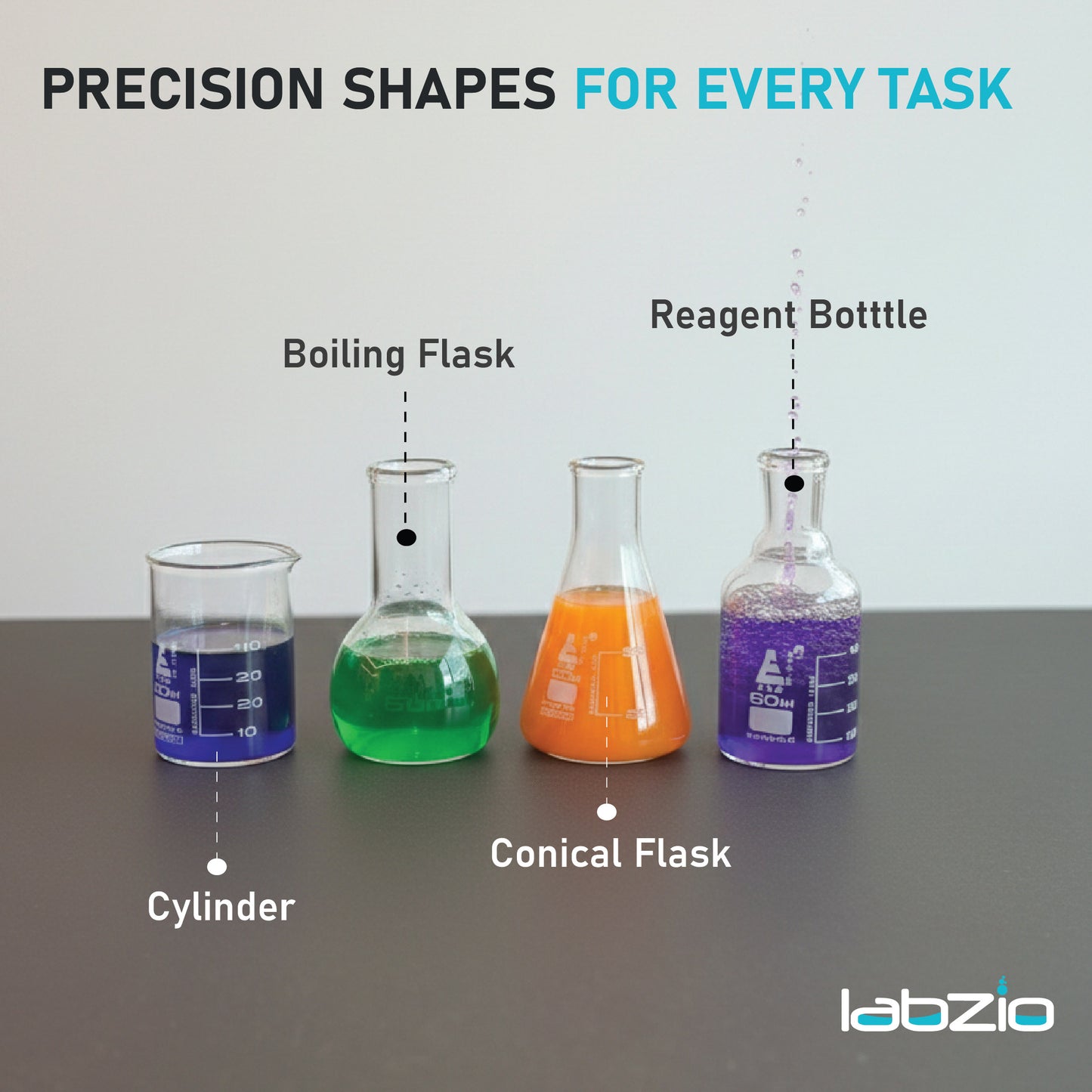 LabGlass Borosilicate Shot Glass - 4 Pieces, Clear, 50 ml