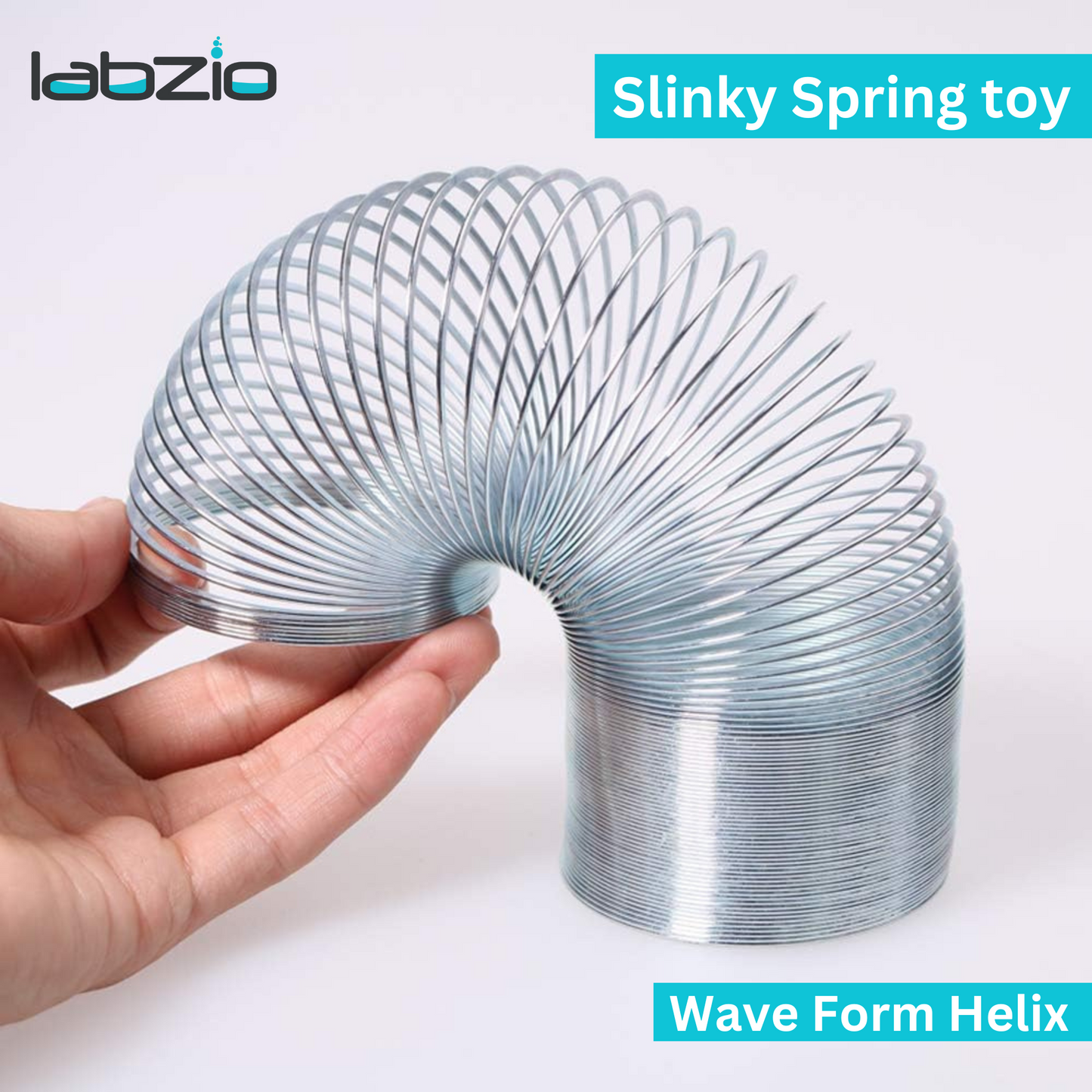 EISCO Wave Form Helix — Scientific Slinky Spring, Made of Tempered Steel Wire, Coil Dia. - 7.5 Cm, 3 Meters Total Length | Used in Labs, On Stairs for Experiments and Learning