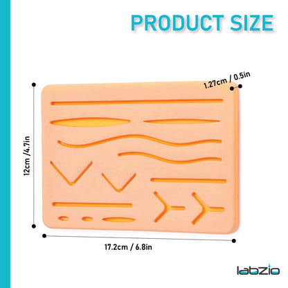 LABZIO Dual Mesh Suture Pad | 240g, 12mm, 3-Layer RealSkin+ | High Fidelity Simulation for Medical Students, OSCE & Surgical Training