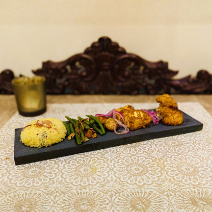 LABZIO Home - Stylish Serving Food Platter for Snacks/Elegant Cheese Board/Modern DIP Tray, Slate 14"X 4" Rectangle