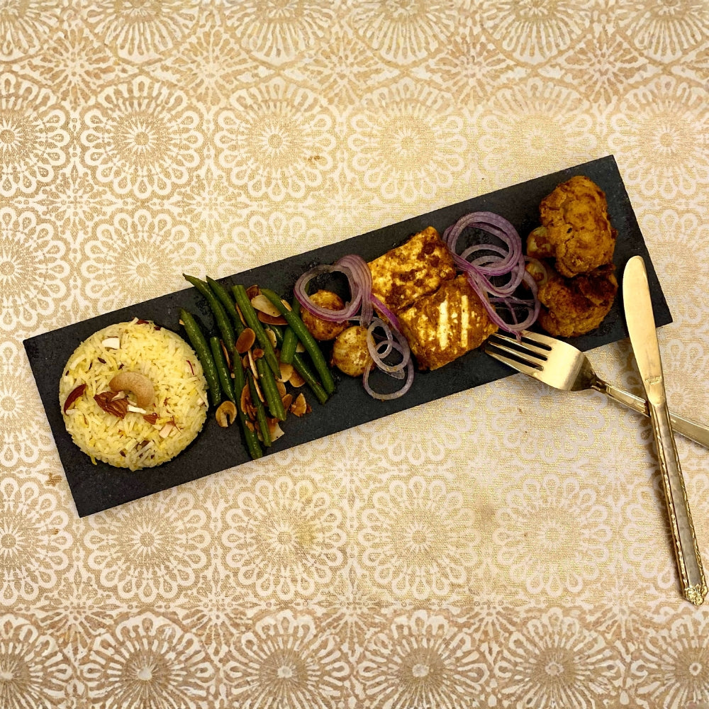 LABZIO Home - Stylish Serving Food Platter for Snacks/Elegant Cheese Board/Modern DIP Tray, Slate 14"X 4" Rectangle