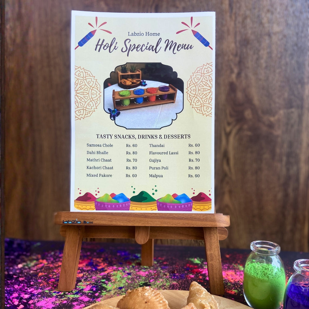 LABZIO Home - Hand Made, Portable Table Top Wooden Easel for Painting and Display, 15 inches (Brown, Medium)