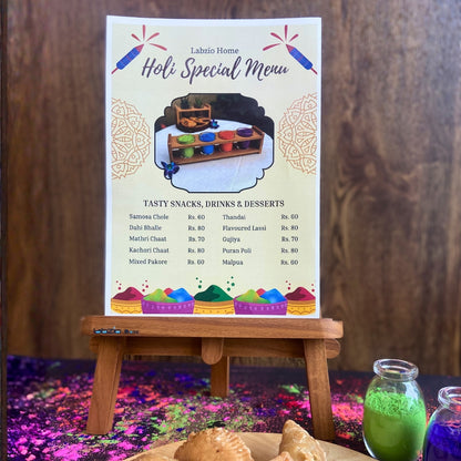 LABZIO Home - Hand Made, Portable Table Top Wooden Easel for Painting and Display, 15 inches (Brown, Medium)