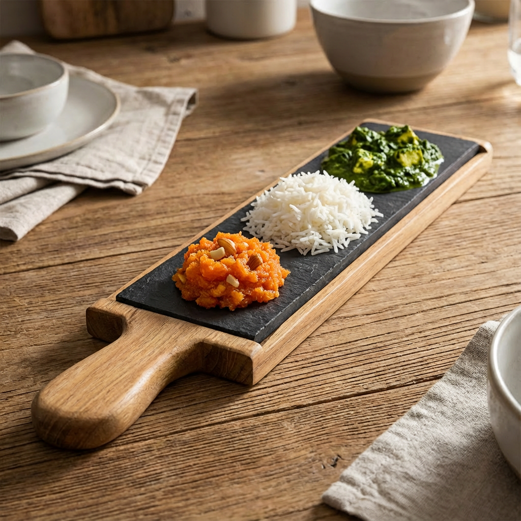 Labzio Home - STYLISH SERVING FOOD PLATTER for SNACKS/ELEGANT CHEESE BOARD/MODERN DIP TRAY, Slate 14"X 4" rectangle