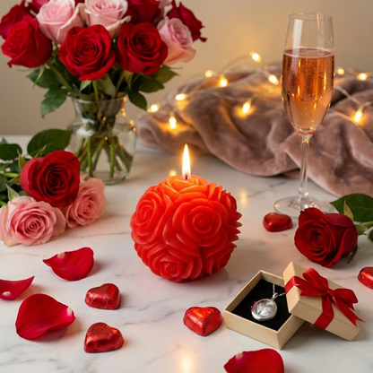 Labzio- Rose shape Colored Scented Candle, Wax Candles for Home Decoration, Diwali, Romantic Dinner, Birthday Parties