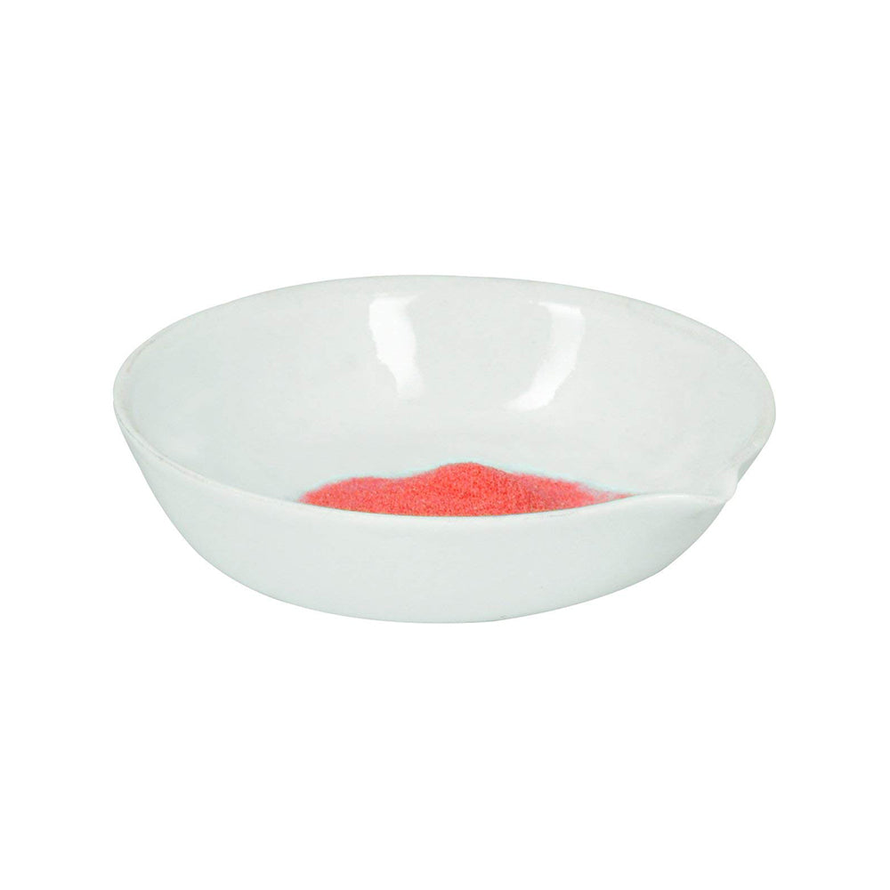 Evaporating Dish, Made of Porcelain, Flat Form, with Spout, Glazed Inside & Outside, 35 ml Capacity, 70 mm Outer Dia.Pack of 6